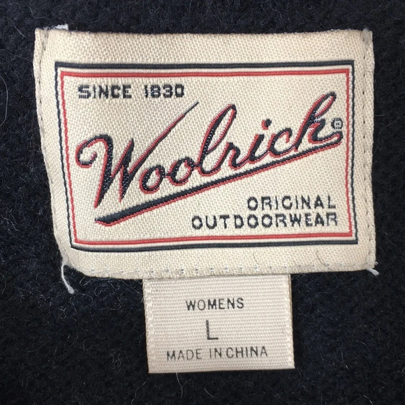 Woolrich Black Knit Snowman Holiday Christmas Womens Large Wool Pullover - Picture 8 of 10